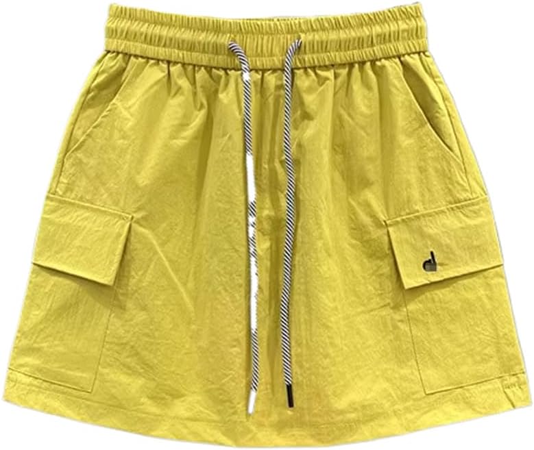 Red Work Skirt for Women in Summer Thin Waist Drawstring Slimming Casual Sports