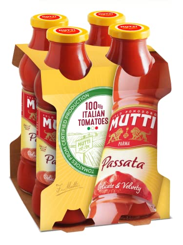 Image of Mutti Parma Passata Di Pomodoro Tomato Puree • Italian Sun-Ripened Tomatoes • Delicate & Velvety, 14.11 oz ℮ 400 g, 4 Pack
