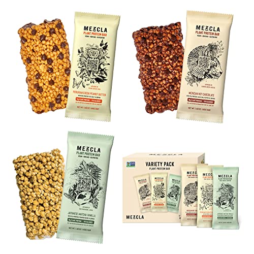 Mezcla Vegan Plant Protein Bars - Variety Pack: Gluten-Free, Non-Gmo, Soy Free, 10G Of Protein [8-Pack] #TOP4