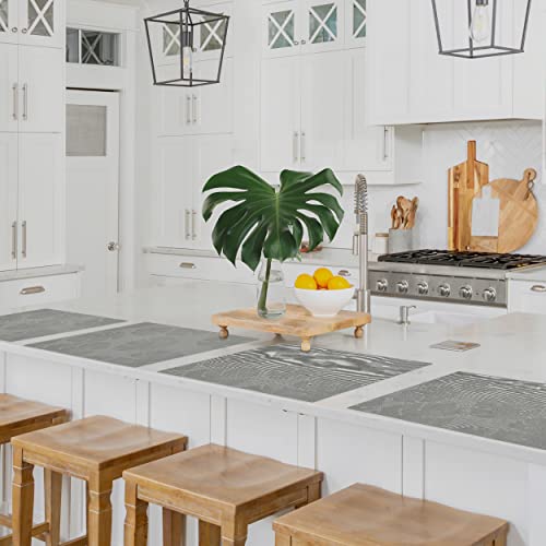 Ck Home Tropical Grey Palm Table Placemat Set Of 4. Durable For Indoor Or Outdoor. Easy To Clean. #TOP3