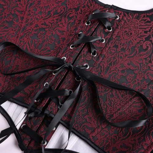 Image of Scarlet Darkness Corset Tops for Women Renaissance Underbust Corset Boned Lace Up Corsets