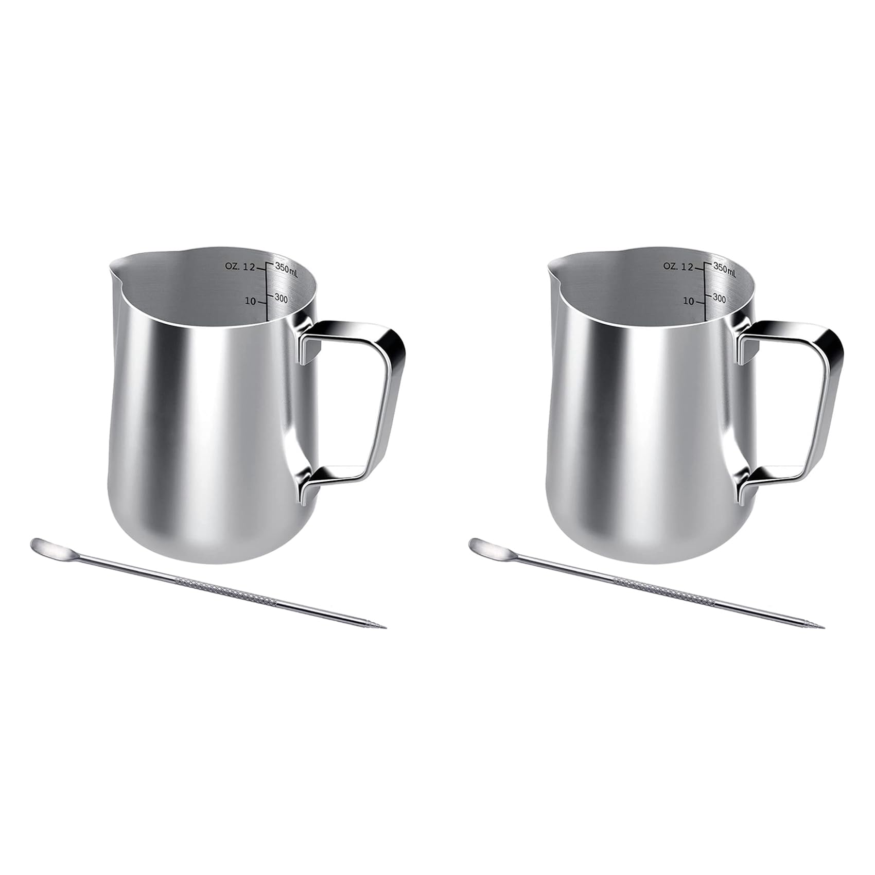 Hndhbfgrt 2X Milk Frothing Jug 350Ml Milk Jug Stainless Steel Milk Jug Frothing Pitcher Milk Jug for Coffee Machine