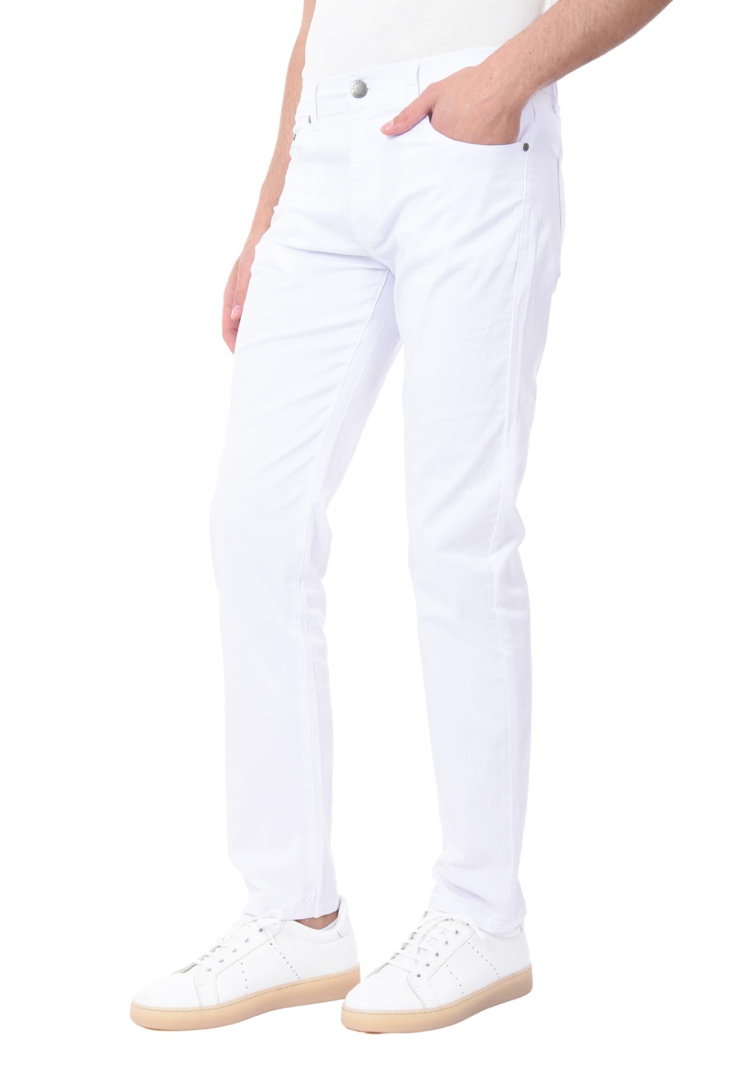 Pantalón de hombre elegante con cinco bolsillos, de algodón elástico, ajuste regular
