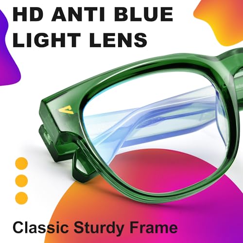 Image of VISOONE Square TR90 Blue Light Blocking Glasses with Anti Glare Computer Glass Woman and Men SAGE