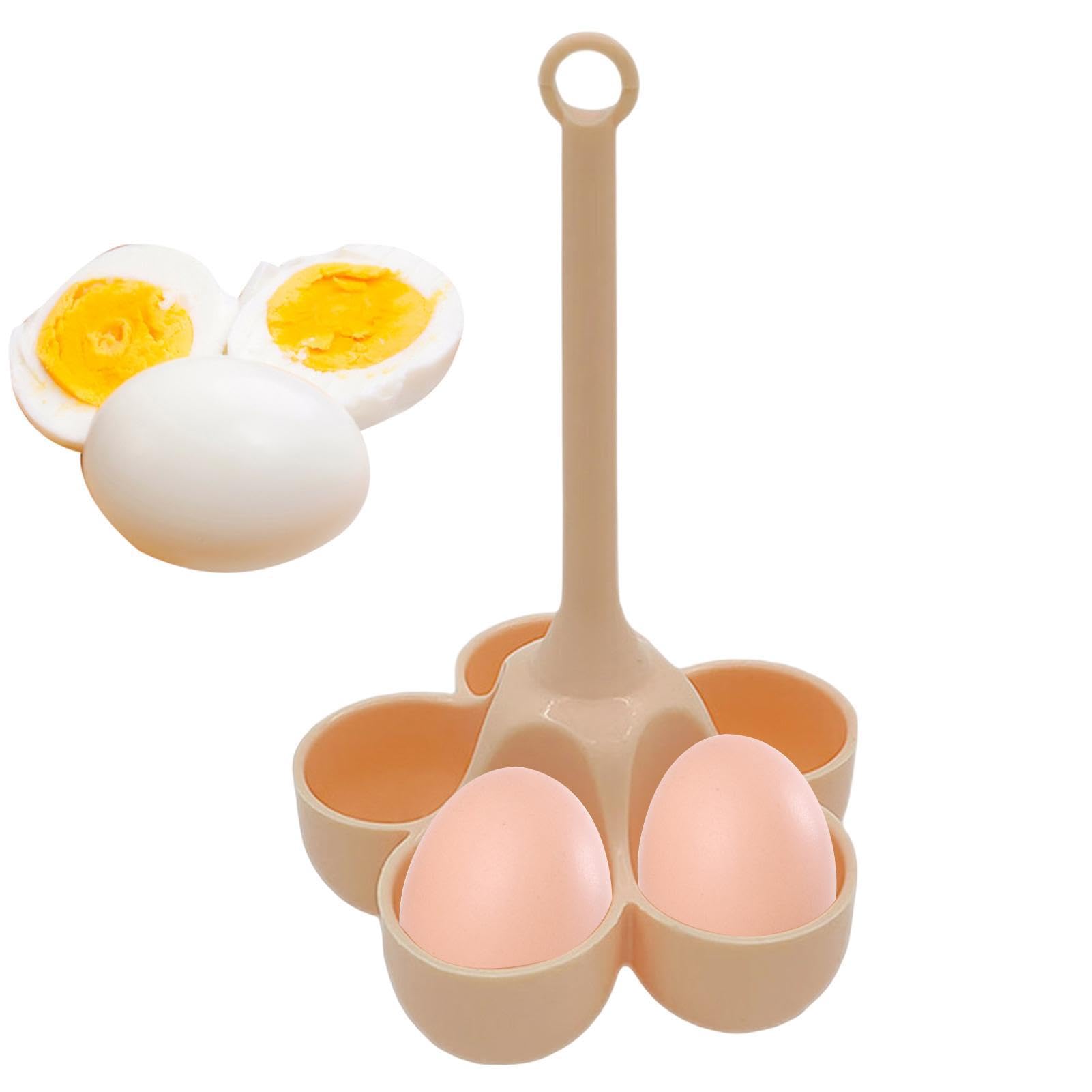 Siliconen eierkoker, 5 roosters siliconen eierhouder met anti-verbranding handvat - veelzijdig rooster voor het koken van eieren, compatibel met instant braadpan, voorbereiding r