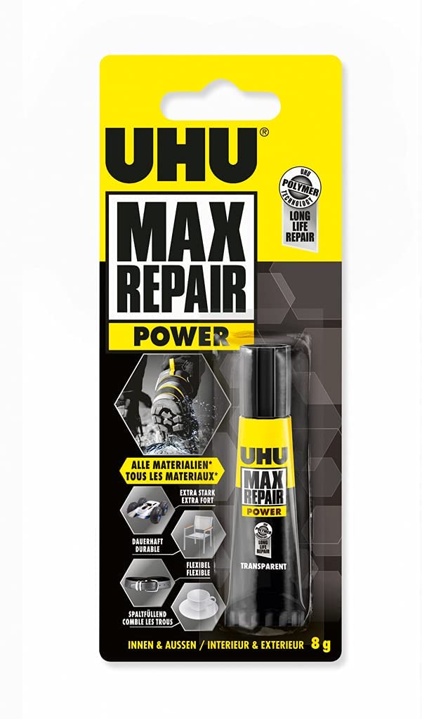 UHU Max Repair POWER, Extra starker Reparaturkleber für 1001 Reparaturen, 8 g