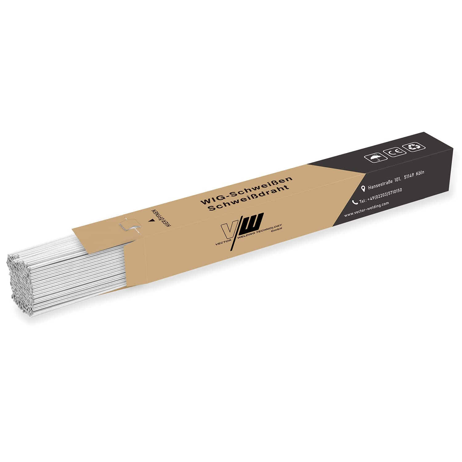 VECTOR WELDING WIG Schweißstäbe ER308Si Edelstahl Ø 1,6 + 2,4 mm je 1 kg
