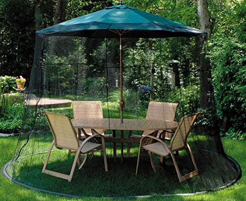 LB International 98' Black Mosquito Net Enclosure for Patio Umbrella