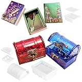 FUNSHOWCASE 宝箱 シリコンモールド 2個セット 小物ケース 収納ボックス 金具付き UVレジン型 魔法 DIY 手作り