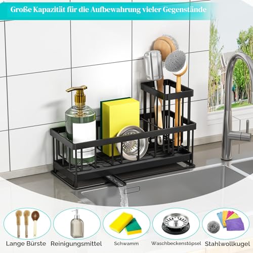 TidyTrove Schwammhalter für Spülbecken mit abnehmbarem Halter und Griff – Ansicht 3