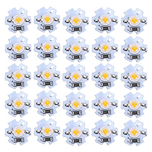 QANYEGN LED Beads, High Power LED Chips, 200LM 1W High Power LED Beads for Flashlights modeling lights and spotlights Etc(Yellow light)