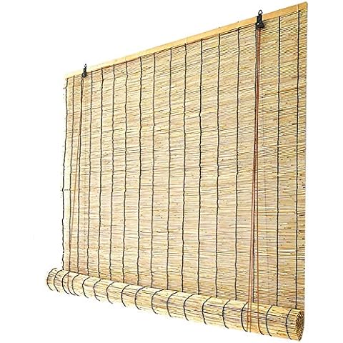 GeYao Natural Bamboo Roll Up Window Blind,Restaurant Sun Shade Privacy Partition Roller Blinds Lifting Reed Curtain,Wall Decoration Vintage Grass Curtain,Customizable (Size : 90x180cm/36x71in) Cover