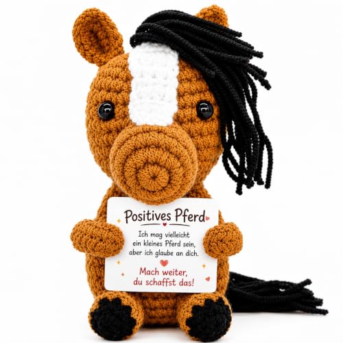 Handgehäkeltes Positives Pferd Als Mutmacher Geschenk, Glücksbringer
