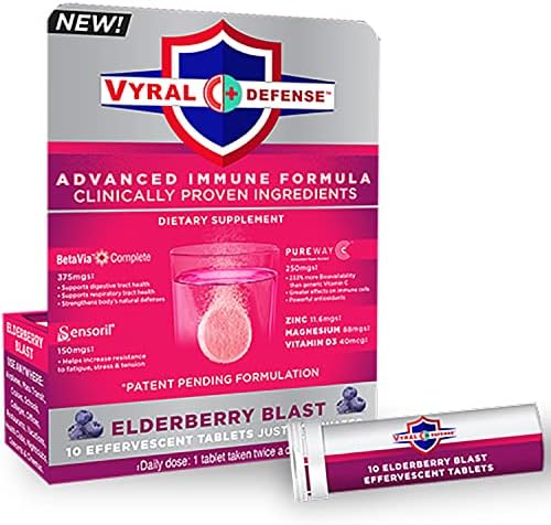 Vyral Defense 10 Elderberry Blast Effervescent Tablets Advanced Immune Formula