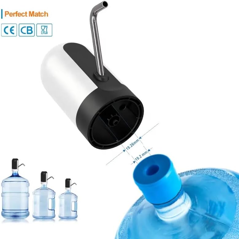 Miniatura 2 de Dispensador de botellas de agua para bomba de botella de agua de 5 galones y botellas universales, carga USB, dispensador de agua portátil para el