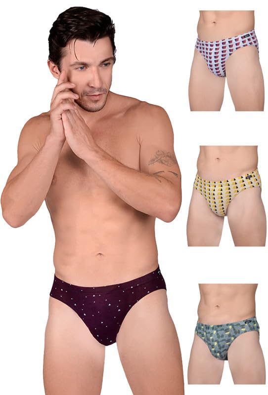 frenchie Designer 100% Combed Cotton Printed Briefs for Men | Four Way Stretchable, Ultra Soft Fabric - Color & Print May Vary (Pack of 6)-picture-35