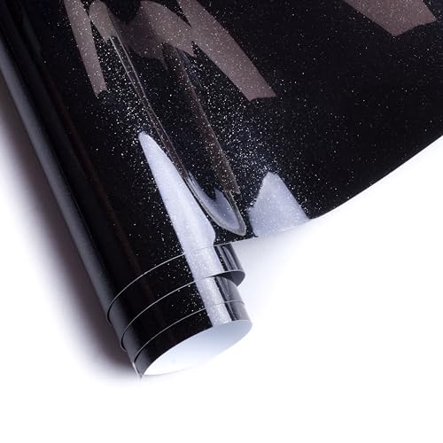 Image of Itsy Bitsy, Vinyl Ultra Glitter Black 12in x 2ft 1Roll | Wrap Sheet