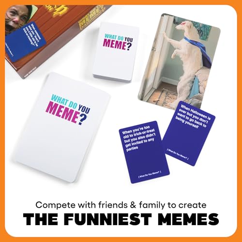Image of What Do You Meme? Halloween Family Edition by Relatable, A Halloween Activity Travel Pack, Party Game, Includes 30 Photo Cards and 120 Caption Cards, for Kids 8-12