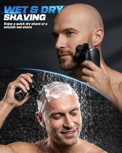 Image of Head Shavers for Blad Men, 7D Floating Blades Electric Head Shaver, IPX7 Waterproof Wet Dry Bald Shaver, Magnetic Detachable Rechargable HeadShavers, Gifts for Man Male Husband Father's Day