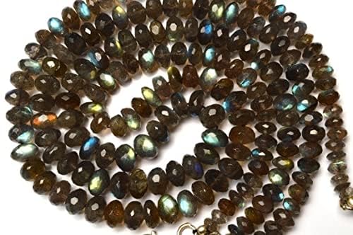 Perles rondelles de labradorite bleue facettées pour éviter les reflets ternes