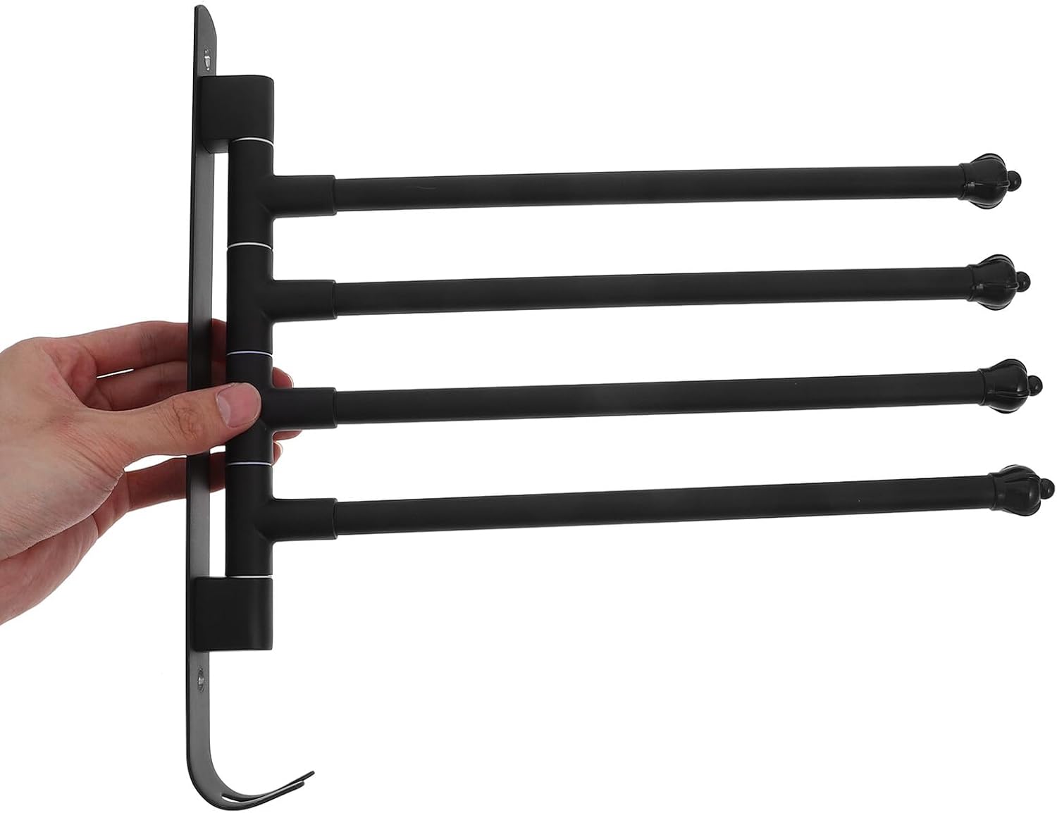 Garneck Rv Clothes Drying Rack with Swivel Hooks, Portable No-Drill Mount Clothes Hanger for Travel Trailers, Interior Laundry Organizer for Hats, Towels, and Bags