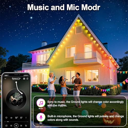 Image of CETELUMA 400Ft Permanent Outdoor Lights for House Waterproof, IP67 LED Eave Lights with App /Remote Control, Outdoor Permanent led Lighting for House Roof Decor, Christmas, Party