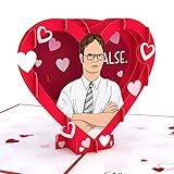 Lovepop Pop-Up The Office Card - 3D Everyday Love Greeting Card for Men, Women - Love in in the Air - 5' x 7' Dwight Schrute Valentine Heart - Blank Note Card & Envelope Included