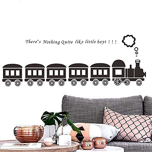 Vinilo Decorativo Tren Pared Negro PVC Removible miniatura 6