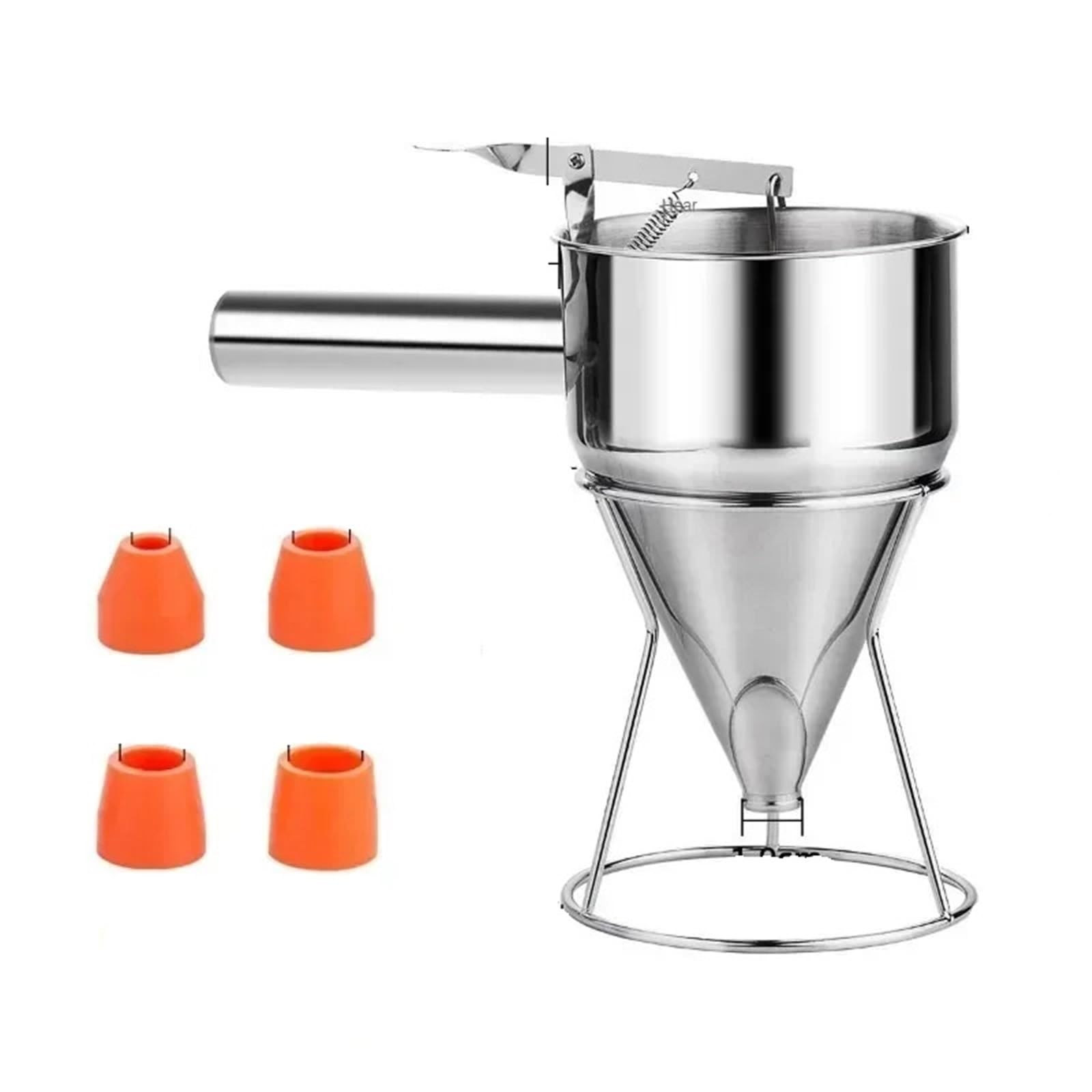 Dispenser per pancake in acciaio inossidabile, Dispenser for pastella in acciaio inossidabile 600 / 1200ML Cono Imbuto Pancake Pasta Oc us Polpetta di pesce(600ml)