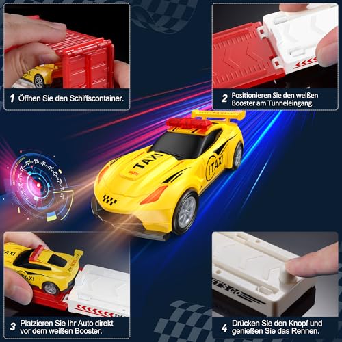 GoStock Auto Spielzeug Set, Spielzeugautos Metall mit Rennbahn und Garage, Kleine Autos für Kinder ab 3 Jahren, Geburtstagsgeschenk für Jungen und Mädchen