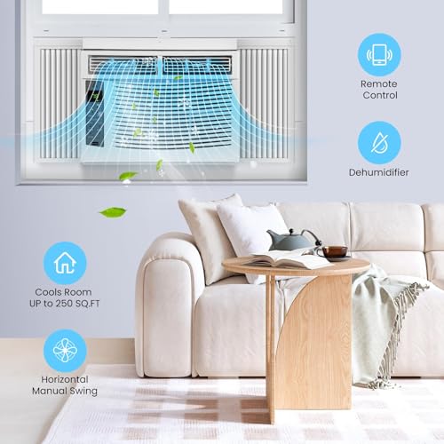 Image of Window Air Conditioner, 6000 BTU Window AC Unit, Cool Rooms up to 375 Sq.Ft., Eco & Sleep Modes, 24H Timer, Energy Saving, 52dB Quiet, Perfect for Bedroom, Apartment, Living Room, Office