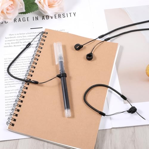 Image of 10 PCS Pen Leash, Elastic Retractable Pen Holder Tether, Plastic Retractable Coil Strap Leashes String, Anti-Lose Pens Lanyards with Silicone Ring, Plastic leash for Touch Clipboard Pens