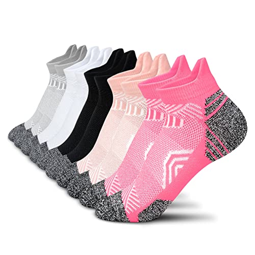 Athletic Ankle Womens Socks Running Compression Socks for Women Cozy 5 Pack Low Cut Performance Soft Tab Socks