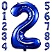 Navy Blue Number 2 Balloons,40 Inch Dark Blue 2 Birthday Balloon Large Foil Mylar Number Digital Balloons for Birthday Party Graduation Baby Shower Anniversary Decorations