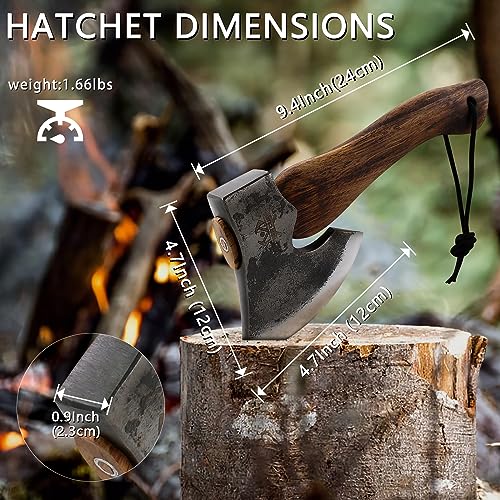 94-Hatchet-Axe-Camping-Hatchet-with-Sheath-Forged-Carbon-Steel-Survival-Axe-Small-Hand-Axe-with-Beech-Handle-for-Wood-Chopping-Kindling-and-Gardening