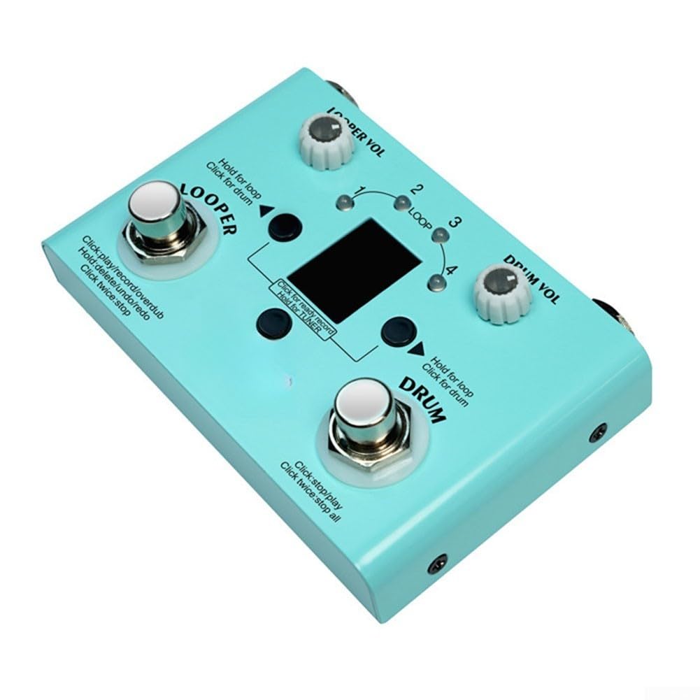 Pedale Looper per batteria, 30 stili ritmici integrati, processore di effetti per chitarra con registrazione in loop e temperatura del tocco, funzione di sincronizzazione automatica, per musicisti e