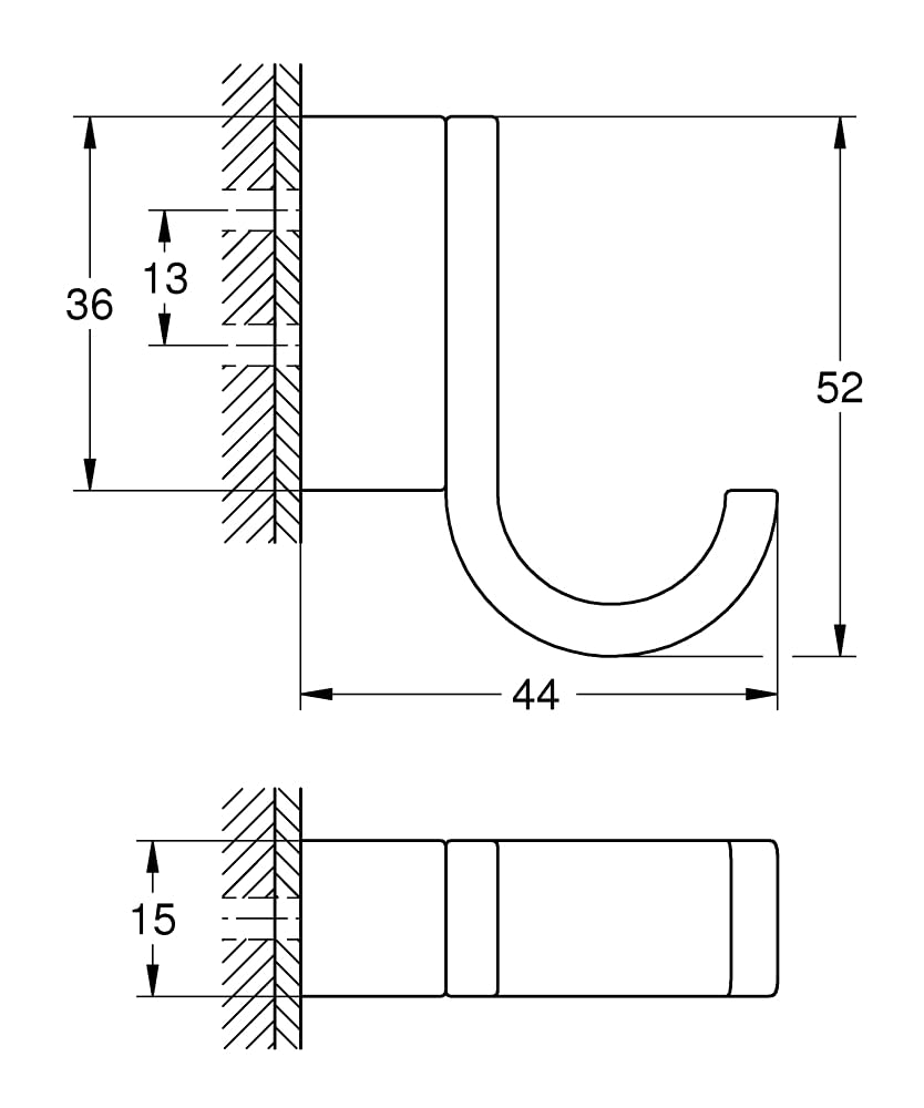 Grohe Gancho Sencillo para Batas con Acabado Starlight Resistente a los arañazos, 4,4 x 5 x 1,5 centímetros, Color Cobre Brillo (Referencia: 41039DA0)