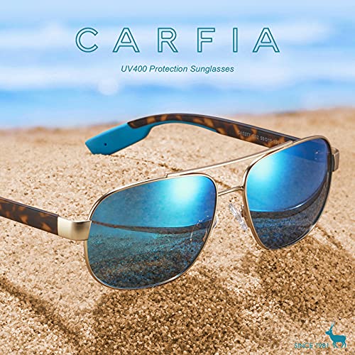 Image of CARFIA Classic Metal Mens Sunglasses Polarized Sunglasses UV Protection CA5377