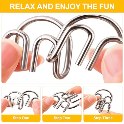 40 Pcs Metal Puzzles for Adults IQ Challenge Puzzle Set Brain Teaser Puzzles for Teenagers Adults Intelligence Challenge Party or Travel Entertainment Gifts