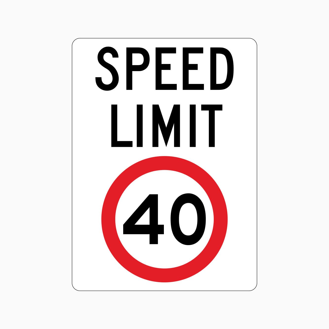 SPEED LIMIT 40km Sign Traffic Metal Tin Sign 8 x 12 inch for Industrial & Commercial Series