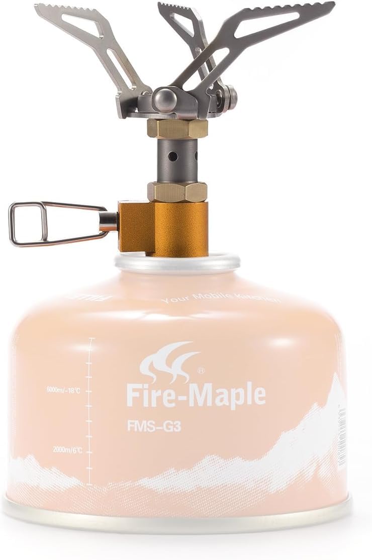Fire-Maple Mini Poêle de Camping en Titane Ultraléger Portable à Gaz pour l'extérieur Pique-nique Excursion FMS-300T