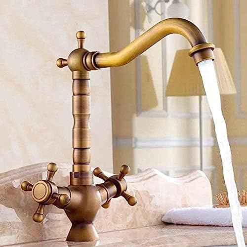 Robinets d'évier de comptoir en cuivre avec double commande pour rénovation de maison - 4