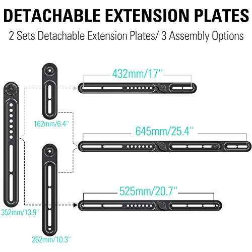 Mounting Dream Soundbar Mount Sound Bar TV Bracket for Mounting Above or Under TV Fits Most of Sound Bars Up to 22 Lbs, with Detachable Long and Short Extension Plates MD5420