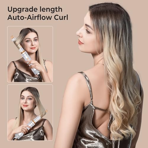 Image of 6 in ONE Blow Dryer Brush,Air Curling Iron Round Brush Blow Dryer 800W,Ionic Hair Dryer Brush for Women, Hot Air Brush Hair Styling Tools 100-120V