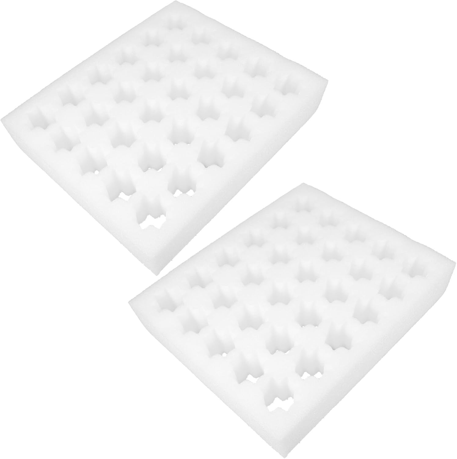 2 Sets Quail Egg Cartons Foam Eggs Tray Shatterproof Eggs Container with Lid and Bottom for Home Kitchen Refrigerator (30 Grids) (White 6 25.00X11.70X7.50CM) (White 2 32.00X26.80X8.20CM)