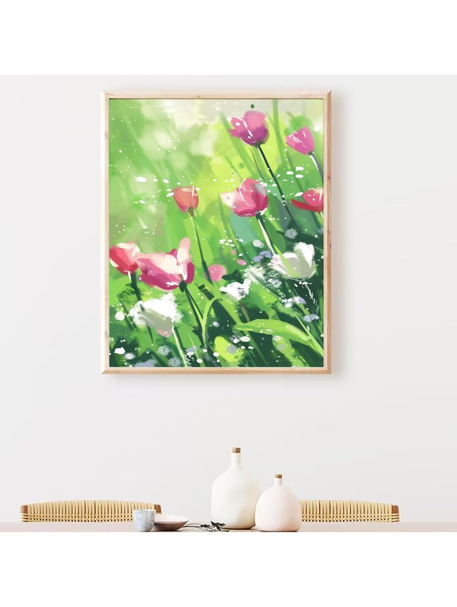 RNXAOPEN Numéro d’Art mini format – Colorful Flower – Loisir créatif – Kit de Peinture par NuméRos – Activité détente et créative – Dès 72 ans – Version française, Taille unique 70x95cm 1630-F