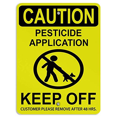 Pesticide Application Keep Off Farm Warning Tin Sign,8x12 Inch,Aluminum Caution Plaque for Orchard,Farm Field,Garden Plot,Plantation Ground,Produce Yard,Outdoor Gate,Weatherproof Metal Wall Art