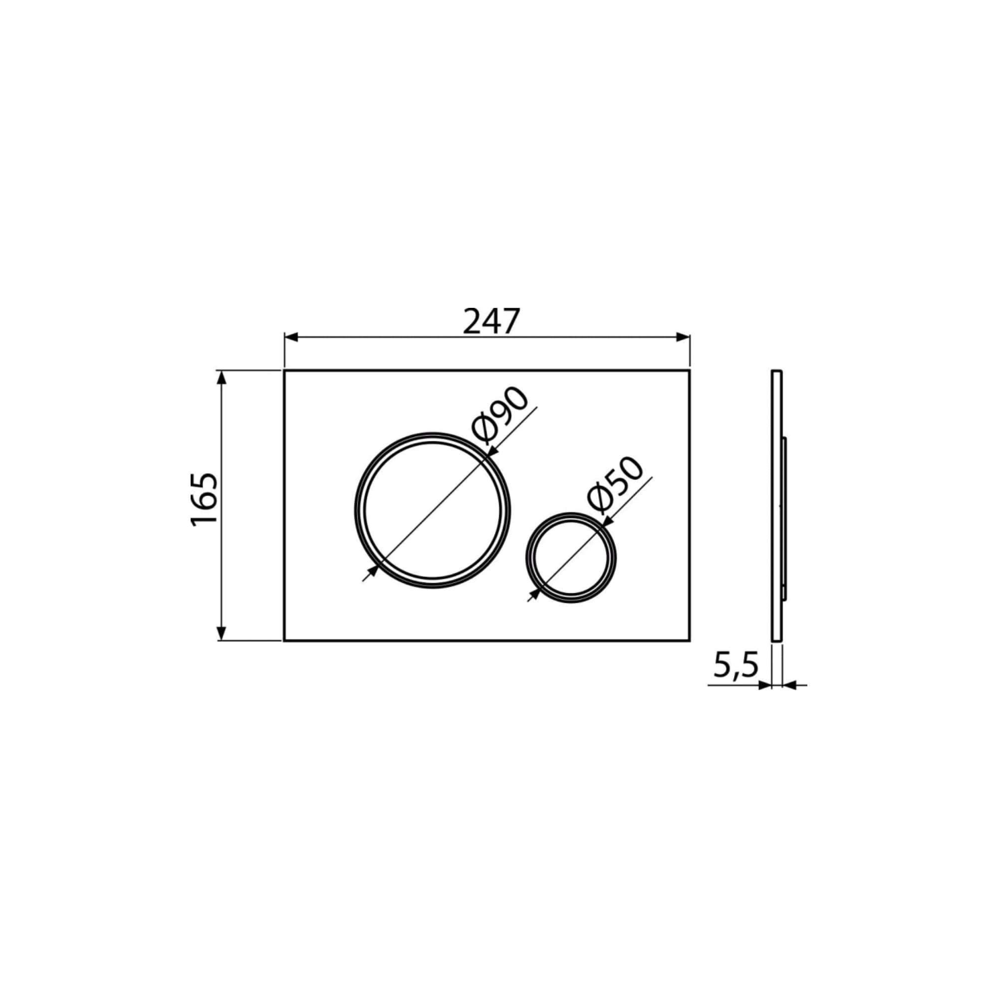Alca - Placa de control blanca mate con bordes cromo brillante, doble toque (M776) - M776
