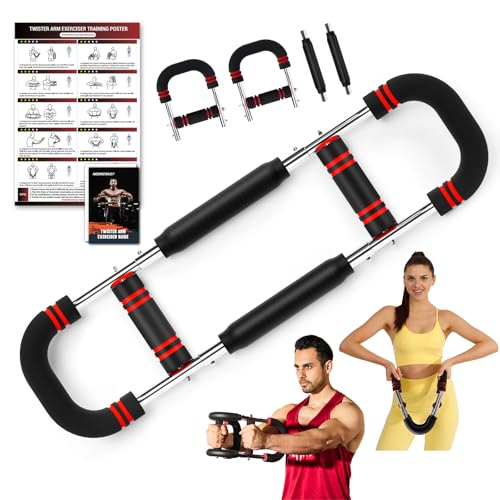 Twister Armtrainer, 13-27kg Verstellbarer Brustmuskel Trainingsgeräte für Zuhause, Arm Chest Trainer mit Poster für Männer & Frauen, Brustmuskeltrainer zur Verbesserung der Oberkörpermuskulatur