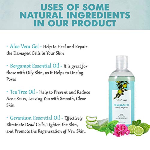 Image of Aloe Veda Bergamot Calming Body Wash and Luxury Shower Gel For Men and Women (Bergamot)